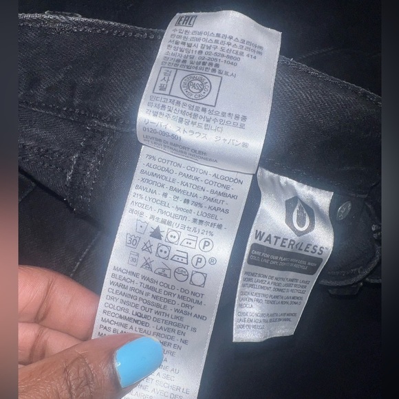 Levi’s High Rise Loose Fit Wide Leg Black Jeans size 28 - Picture 11 of 13